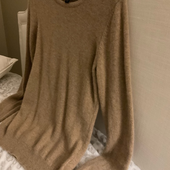 CASHMERE CLUB LUXURY PS tan sweater blouse crew neck long sleeve - Picture 4 of 9